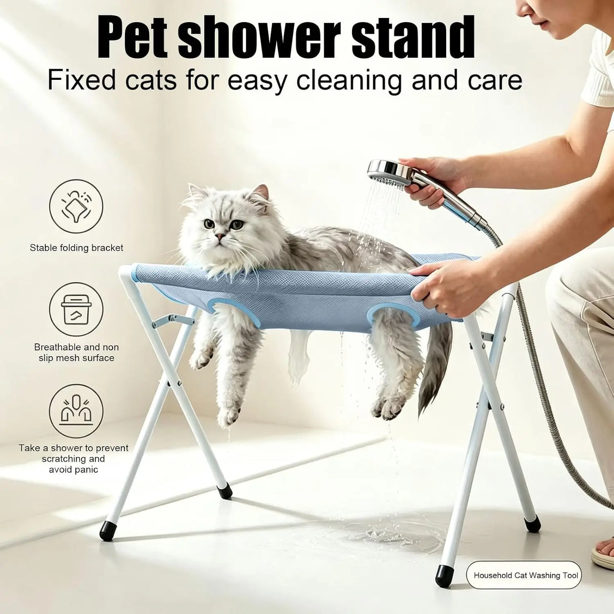 Foldable stand with a grooming hammock ™